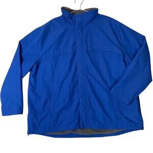 Lands' End Men's 2XL Blue fleece lined Squall Jacket Full Zip Mid-Length
